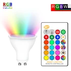 Светодиодная лампа GU10 RGBW подсветка RGBWW, приглушаемая лампа с 16 цветами, ИК пульт дистанционного управления, функция памяти, освещение для дома