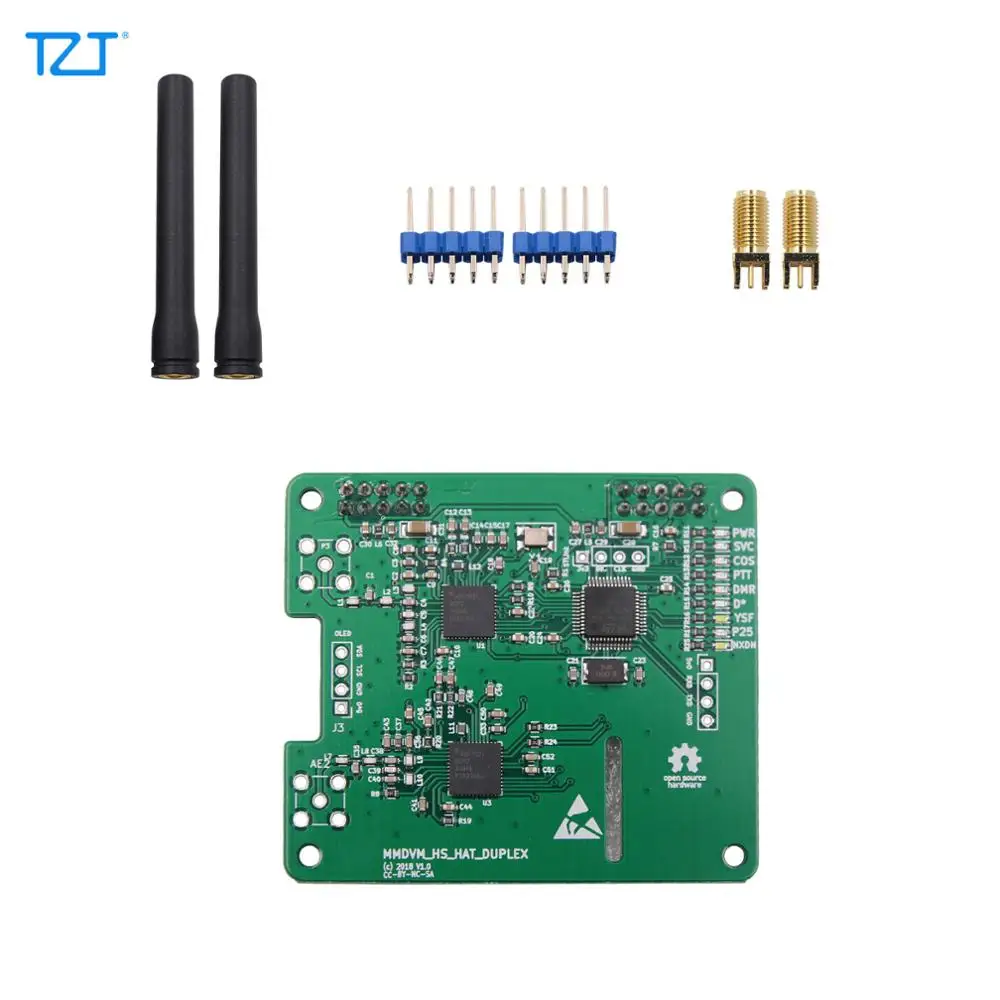 TZT MMDVM Hotspot дуплексная поддержка P25 DMR YSF с антеннами SMA разъемы для Raspberry Pi |