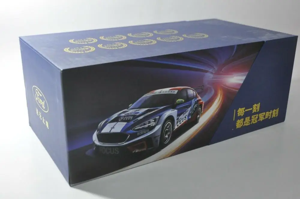 1:18 литая модель для Ford Focus 2019 синий гоночный автомобиль #22 сплав игрушечный