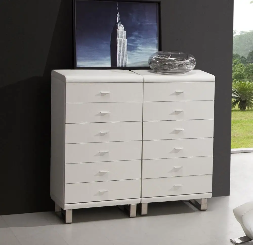 Дешевый MDF белый ПВХ комод для продажи|Наборы спальной| |