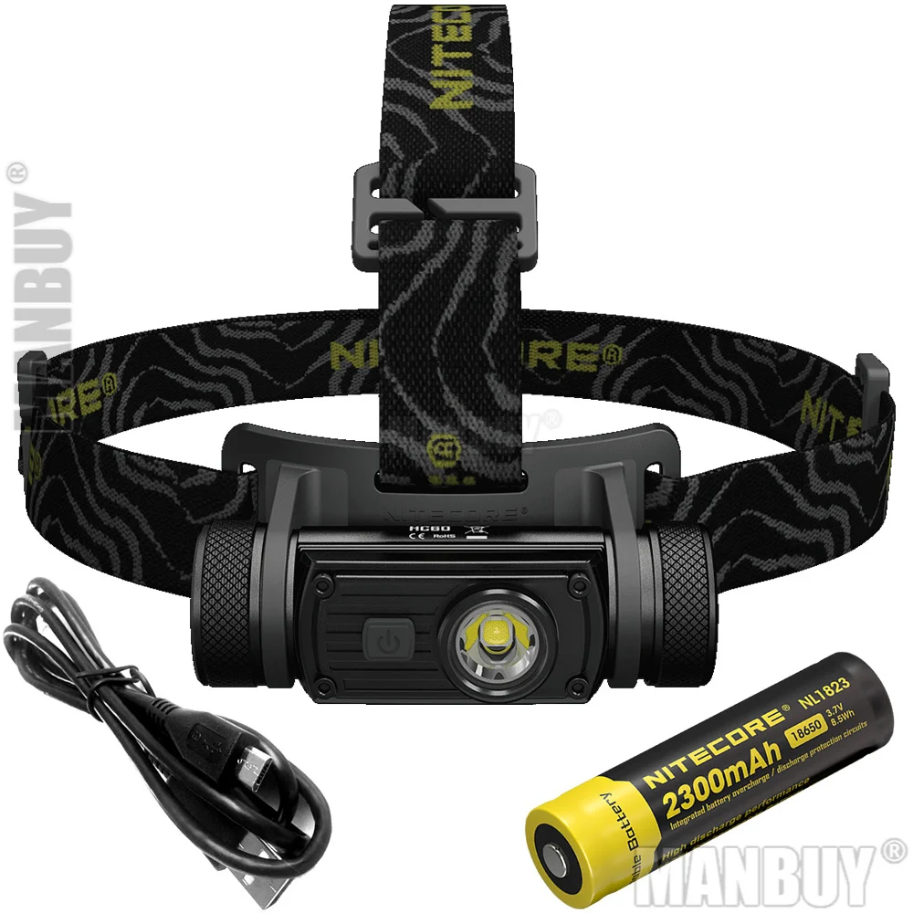 2021 оригинальный перезаряжаемый налобный фонарь NITECORE HC60W CREE XM L2 U2 1000 LMs