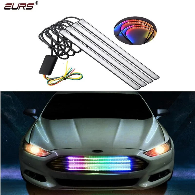 

Led Light Mid-net Light for car truck Turn Signal Accessories Headlights Colorful Led Warning Light Decorative multi modes light
