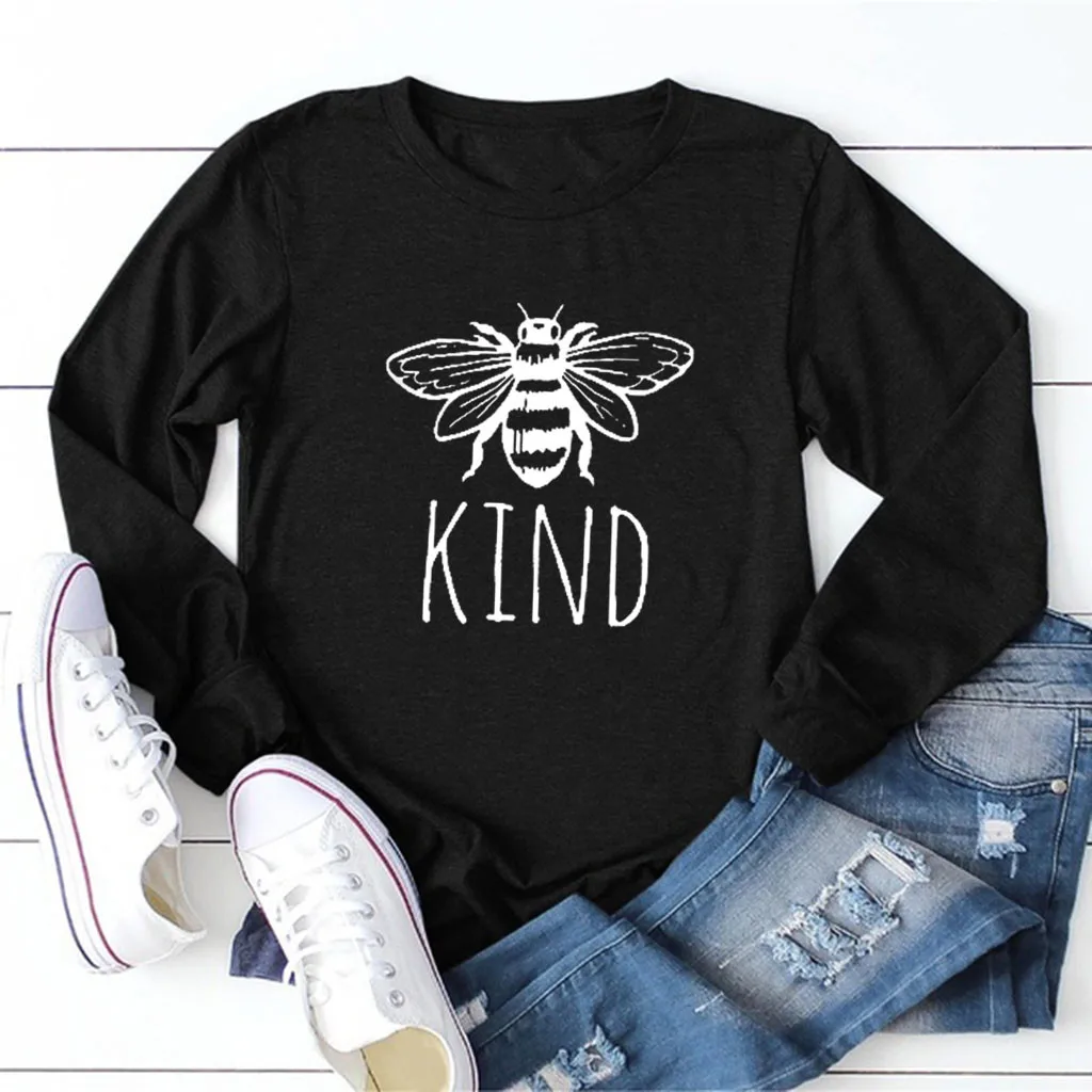 Футболка женская с круглым вырезом и длинным рукавом модная рубашка в стиле хип