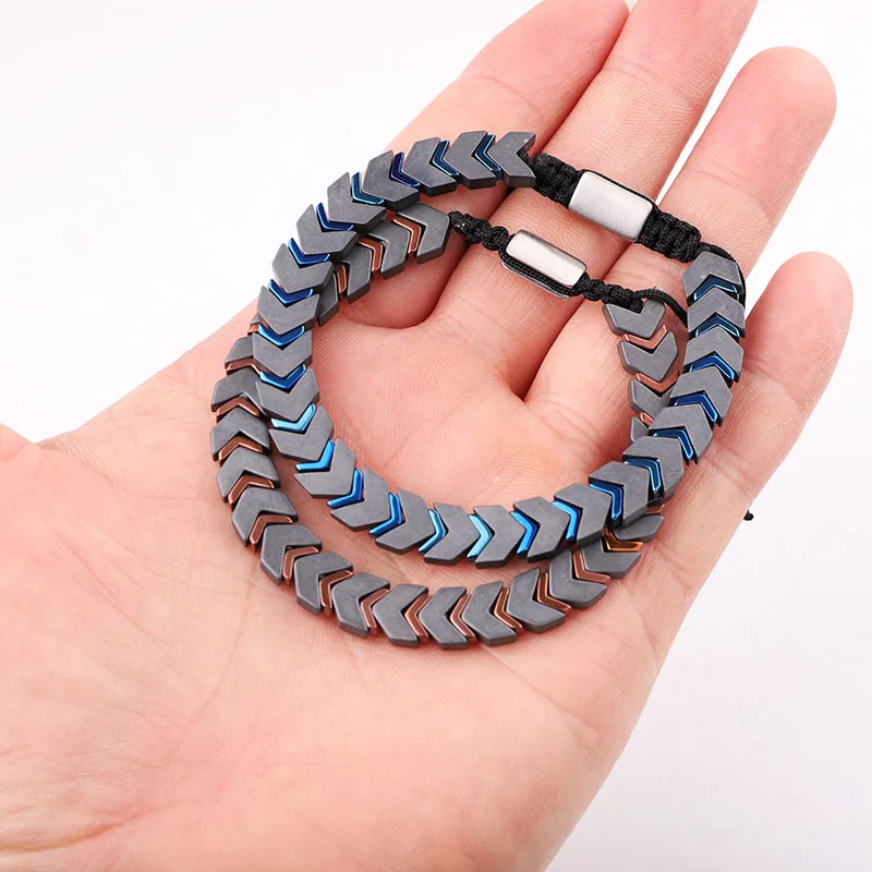 

New Design Jewelry Gift Hematite Beads Handmade Macrame Bracelet Men