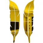 120cmX28cm 3D перо Зеркало Наклейки Цвет серебристый, Золотой Wall Art съемные настенные наклейки для зеркала для Гостиная Спальня