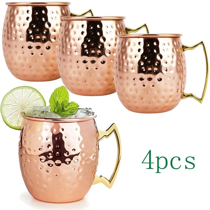 

4 шт., медные кружки «Московский мул», 550 мл