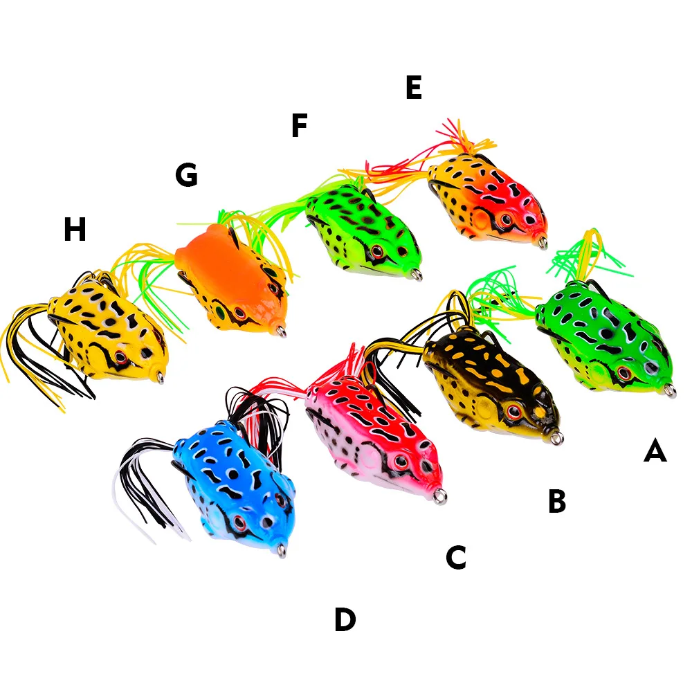 

TopWater Frog Fishing Lure Soft Bait Pike Wobblers Artificial Bait Fishing Tackle Ray Frog With Feather
