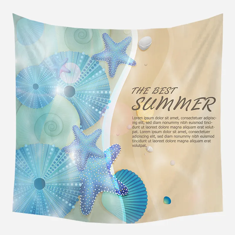 Летний праздничный настенный гобелен Fuwatacchi Настенное подвесное одеяло в морском