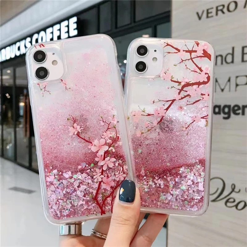 Liquid Case Silicone Cover for Xiaomi Redmi Note 10 10S 10T 9 9S 9T 8 7 Pro K20 K30 K30i K30s K40 Ultra Glitter Unicorn Flower