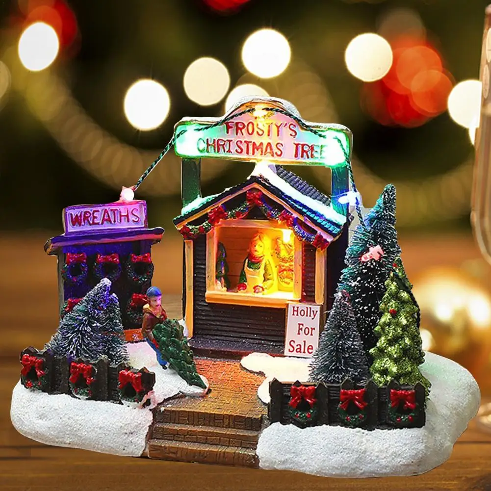 

Glowing Christmas House Ornaments Fairy Style Christmas Canteen Christmas Scene Decor Ornaments Christmas New Year Gift