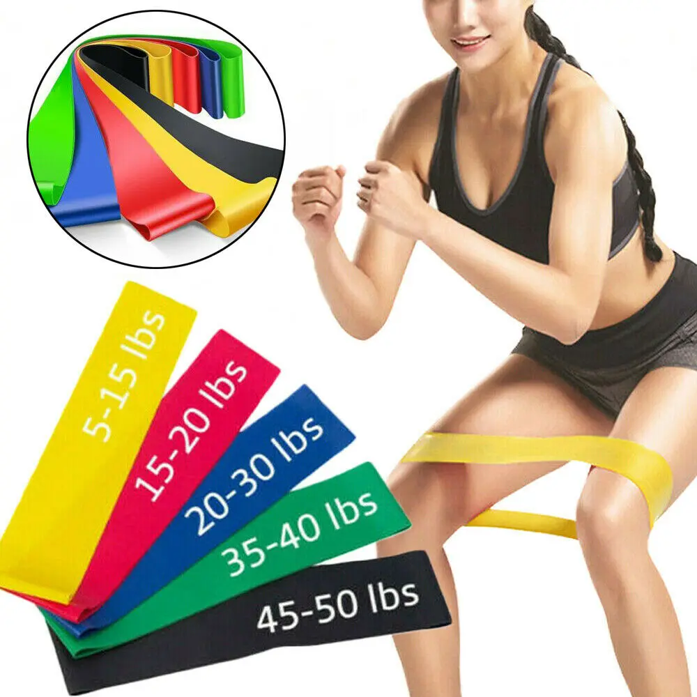 

5 Colors Yoga Resistance Rubber Bands Indoor Outdoor Exercise Fitness Equipment Pilates Sport Training Gym Workout Elastic Bands