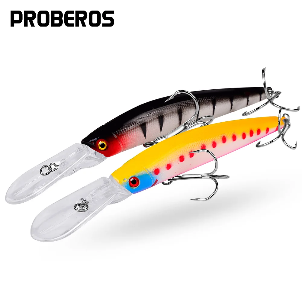 

PROBEROS 1PCS Floating Minnow Bait 14.5cm-15.5g Noisy Fishing Lure Topwater Wobbler Artificial Hard Bait Bass Fishing Tackle