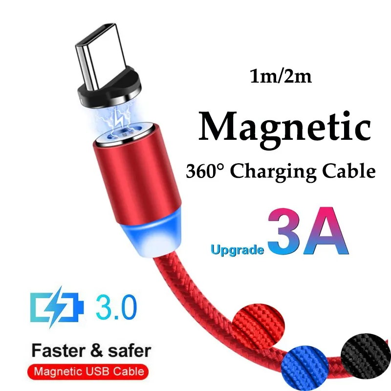 Светодиодный светильник с магнитным кабелем 3 А быстрое зарядное устройство Micro