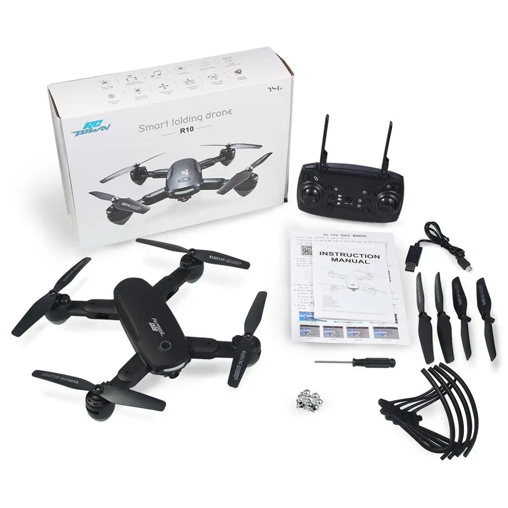 

Original Mini R10 WiFi FPV RC Drone Folding UAV 720P HD Dual Camera Aerial Video RC Quadcopter Aircraft Quadrocopter Toys