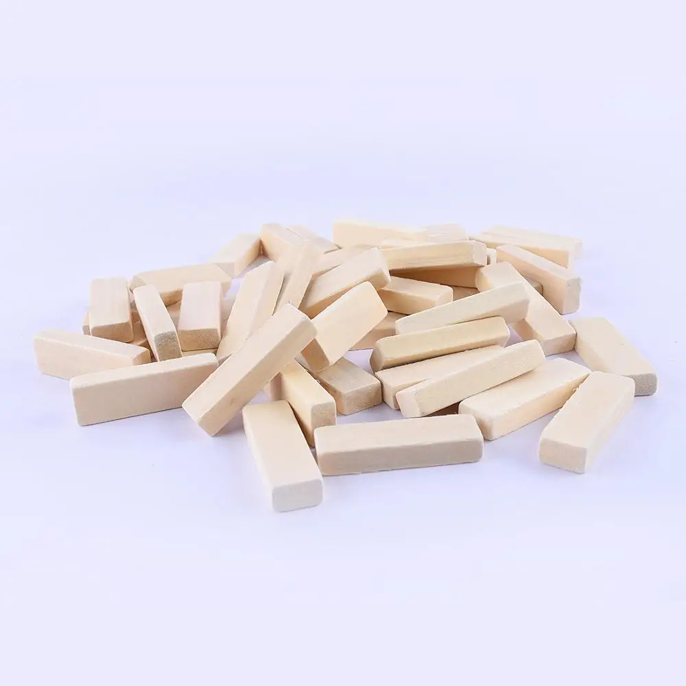 50pcs DIY Tower Wood Assembled Building Blocks for Kids Family Game Domino Stacker Extract Educational Toy Gift | Игрушки и хобби