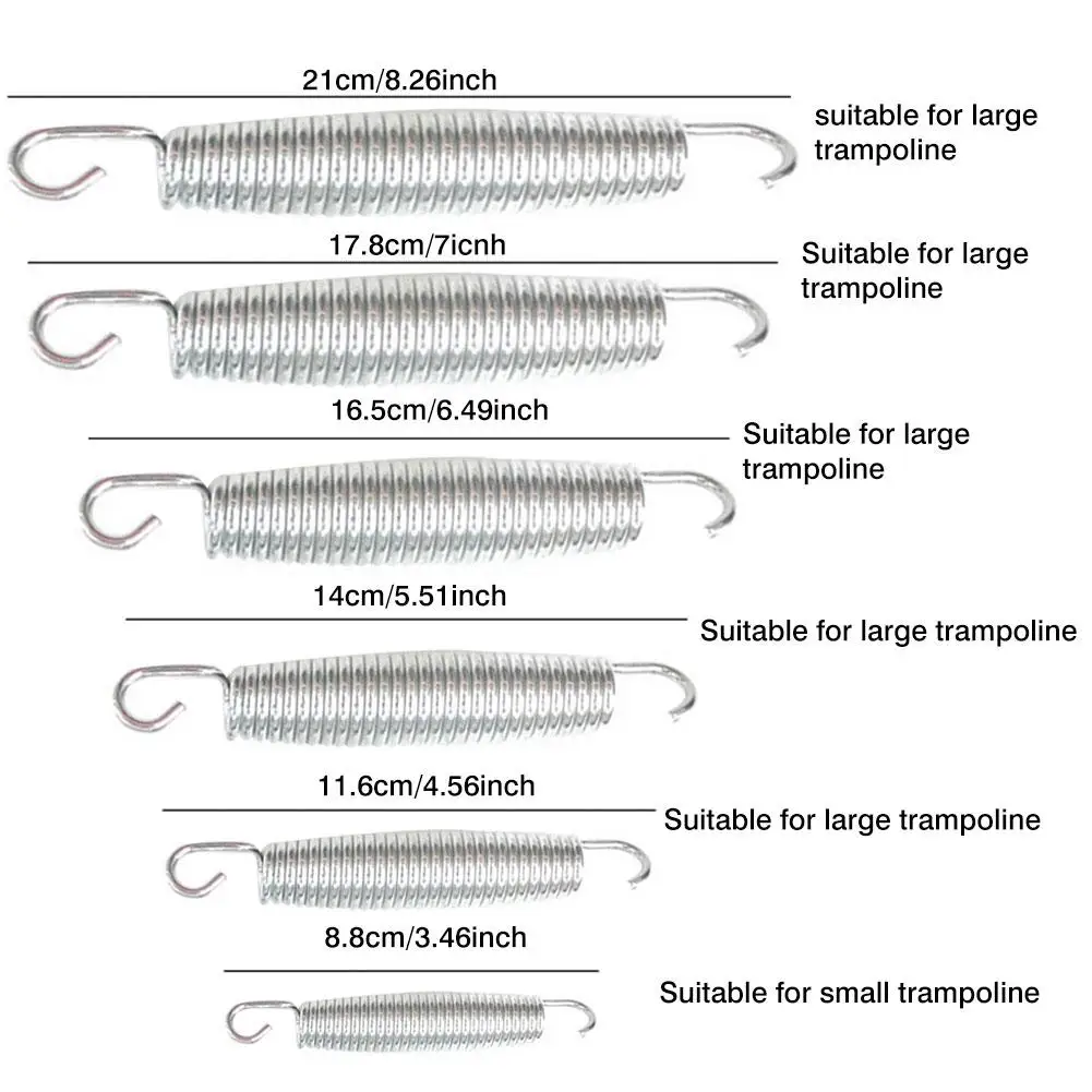

10PCS Children Trampoline Tension Spring Heavy Duty Galvanized Steel Replacement Kit With 10 Triangular Buckle For Bounce