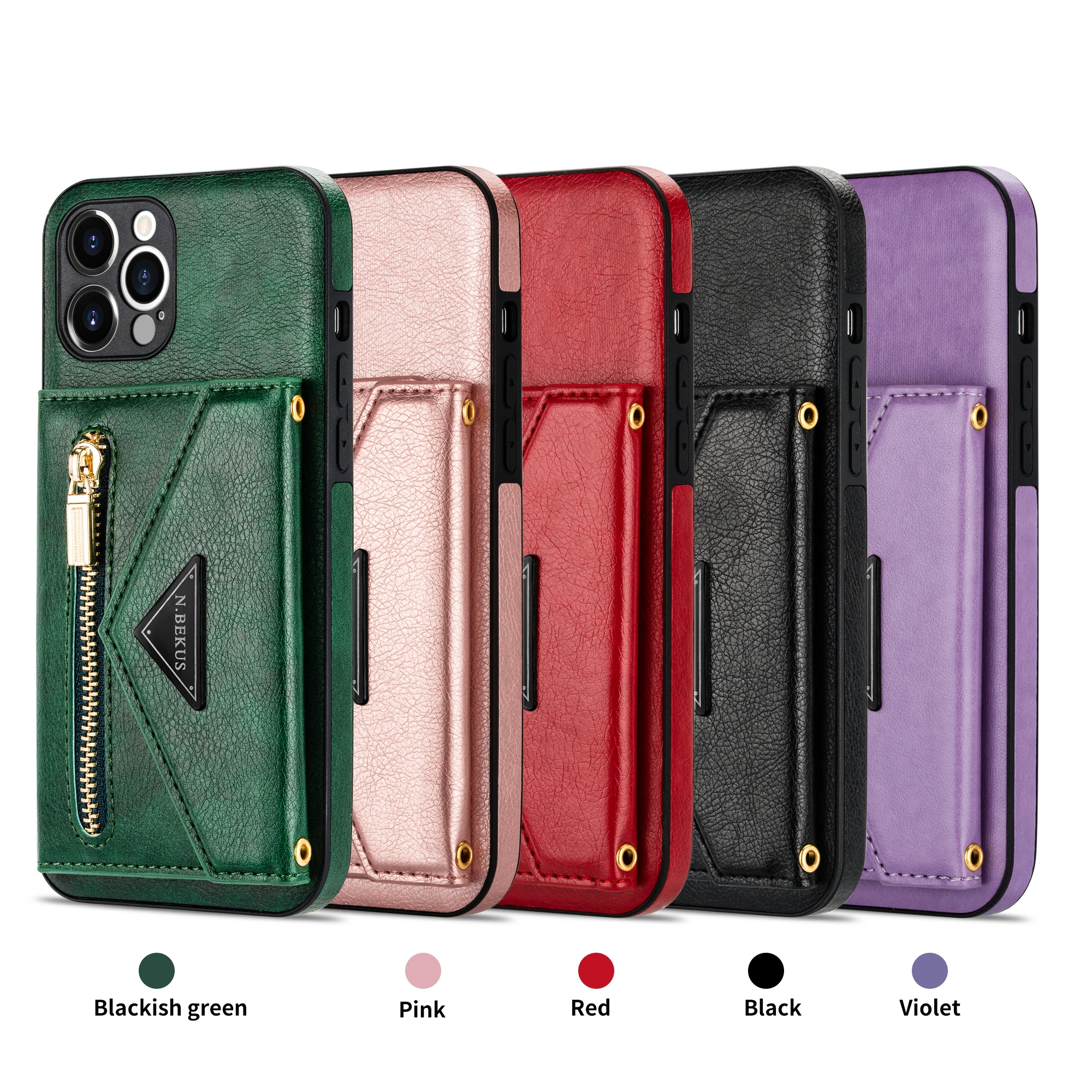 

For iPhone 6 6S 7 8 Plus XR X XS Max 11 Pro 12 Mini Side Button Kickstand Case Card Storage Back Cover Skin Phone Shell + Strap
