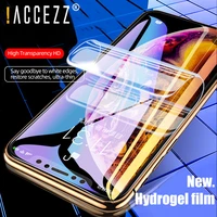 accezz 2pc screen protector hydrogel film for iphone 12 mini pro max full cover protective soft film anti fingerprint not glass