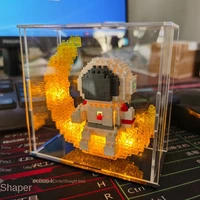 space station moon rocket satellite astronaut figure bricks small building blocks montessori constructor toys for children gifts