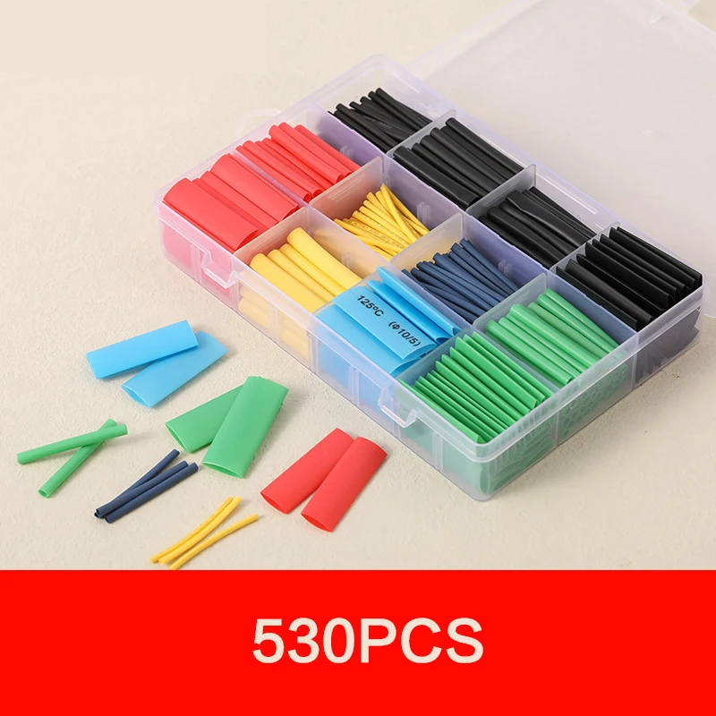 530 шт./кор. огнестойкая изоляция для защиты проводов термоусадочная трубка разные