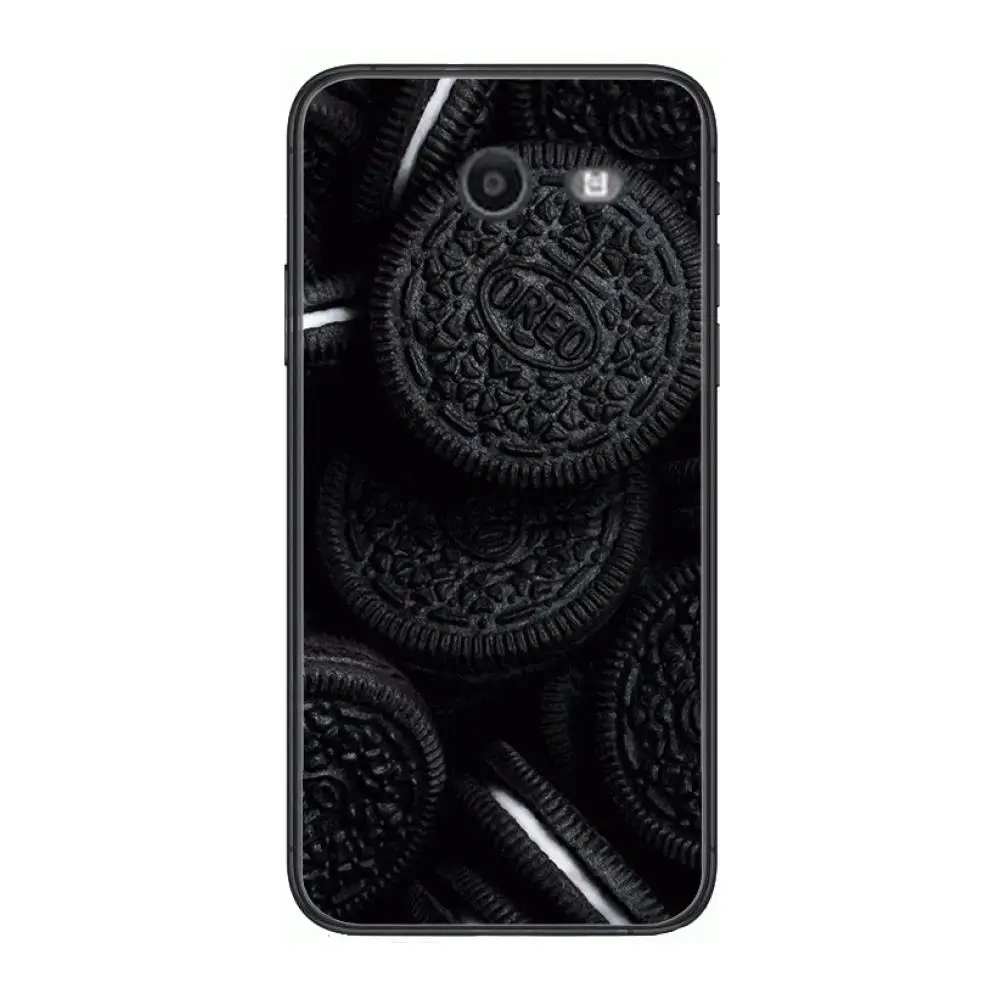 

Oreo Cookies Cartoons style Phone Case Hull For Samsung Galaxy J 4 3 5 6 7 8 EU 2018 Plus 2017 Black Shell Art Cell Cover TPU