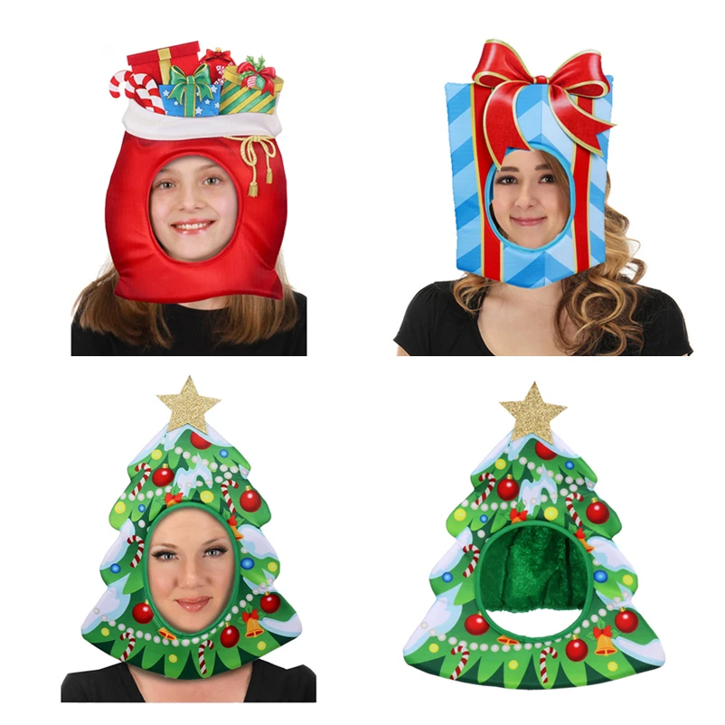 Funny Hat Novelty Plush Warm Kawaii Cute Xmas Santa Claus Cap Theme Party Favors