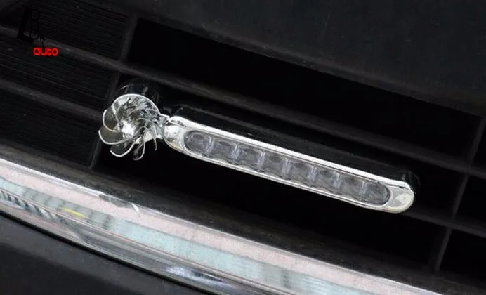 Автомобильный Стайлинг 2 шт. ветровая решетка автомобиля Белый светодиодный DRL Дневной ходовой светильник Предупреждение фара