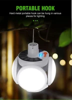 solar led camping light portable lantern usb rechargeable waterproof outdoor emergency lights hanging tent lamp for hiking