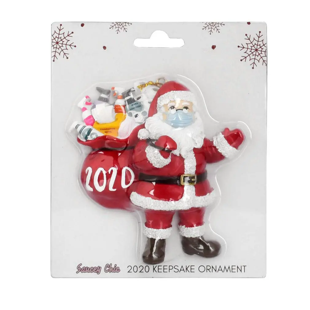 

2020 Santa Claus With Mask Ornament Quarantine Christmas Ornament Christmas Tree Decoration Santa Claus Pendant