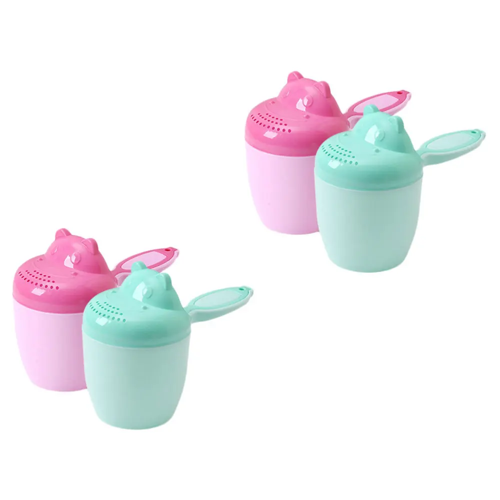 

4pcs Cartoon Shampoo Cup Lovely Waterfall Rinse Cup Washing Cups Bath Rinse Cup