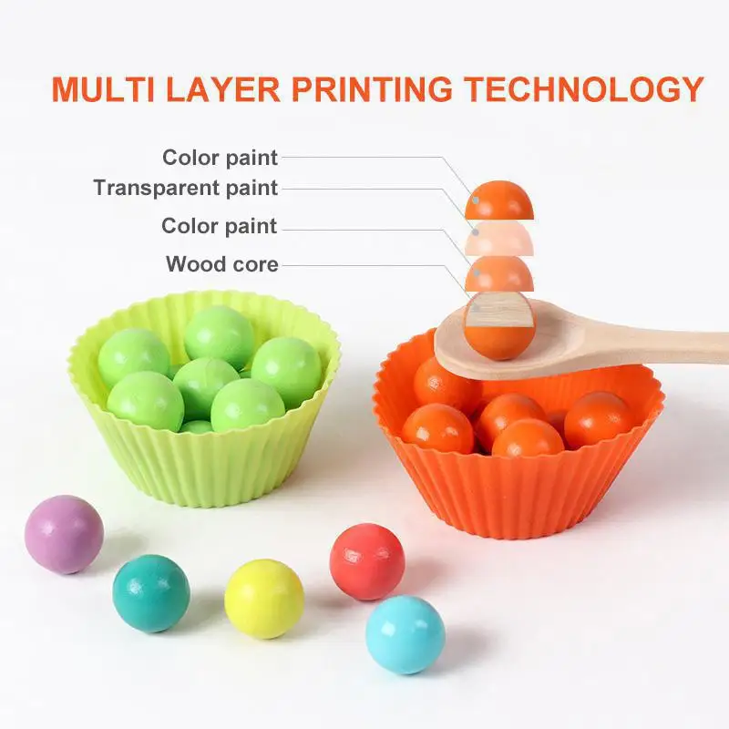 Деревянные бусины игра Монтессори Обучающие Раннее Обучение детей зажим шарик