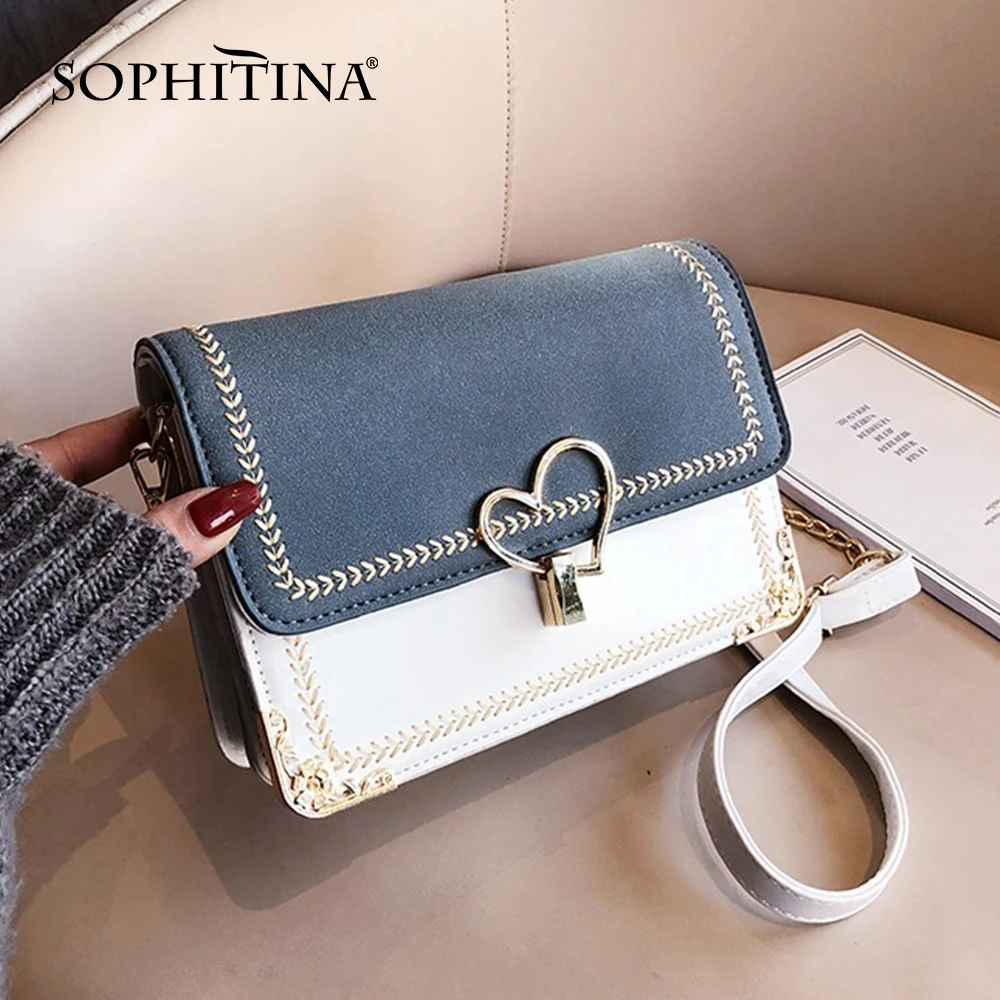 SOPHITINA модные женские сумки с блестками украшение карман клапаном и застежкой