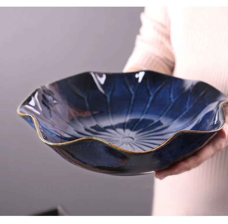 

zq Creative Ceramic Large Soup Bowl Large Bowl Dish First Plate Restaurant Soup Bowl