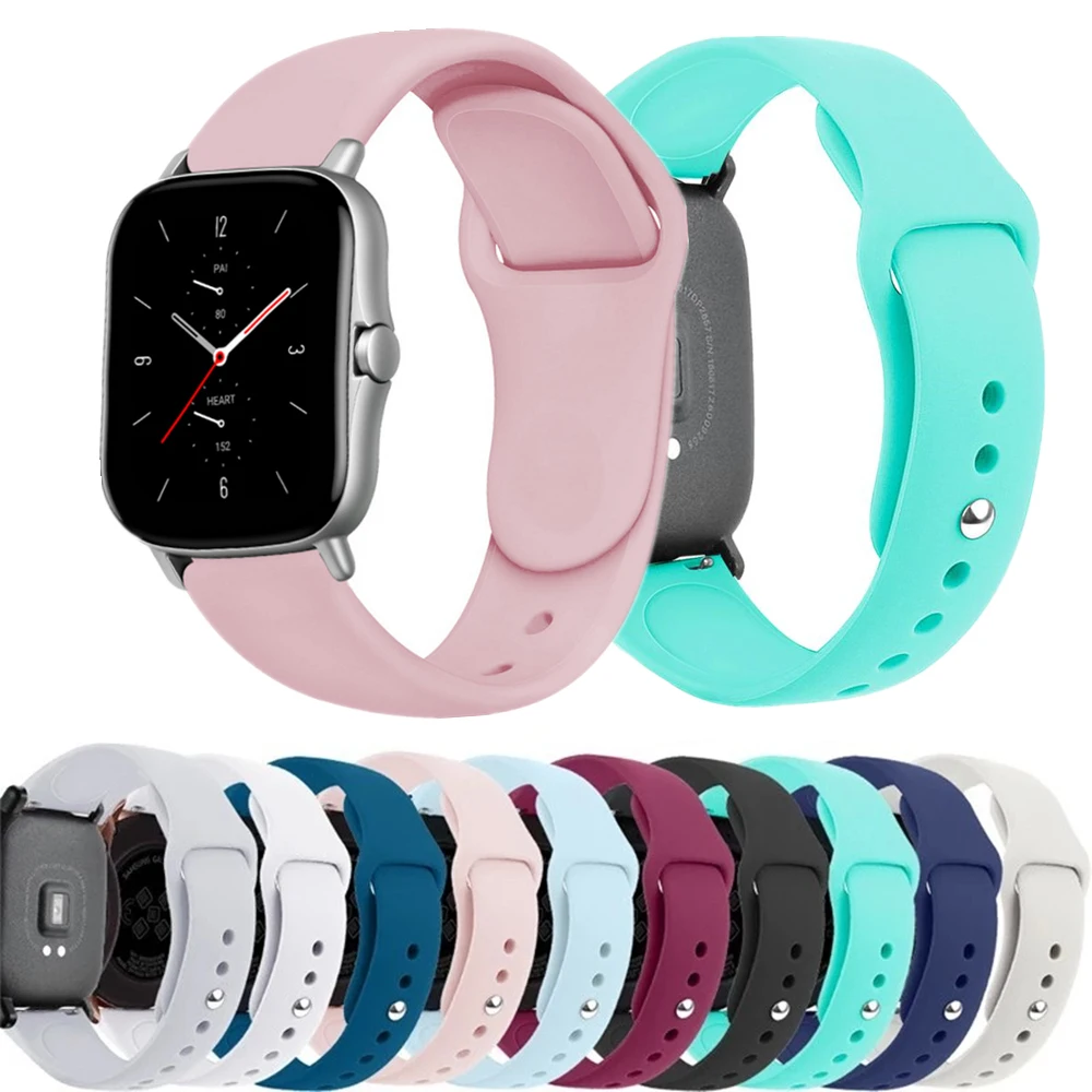 

Ремешок силиконовый для Amazfit GTS 3/2/2e/GTS2 Mini/GTR 42 мм/47 мм/GTR 3/3 Pro, спортивный браслет для часов Amazfit Bip U Pro, 20 мм/22 мм