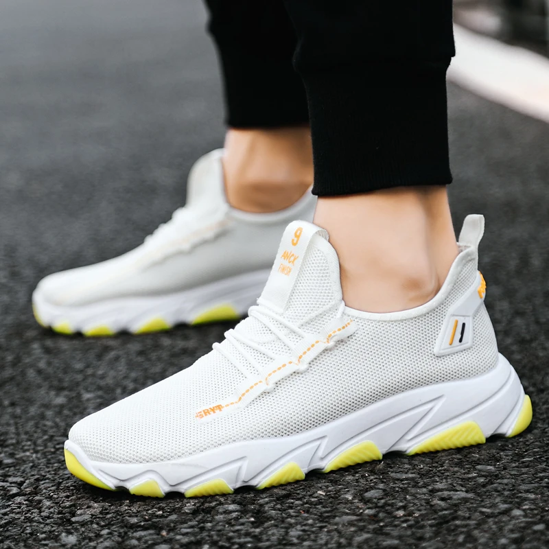 

New Men Sneakers Breathable Air Mesh Outdoor Sport Shoes Men Cushion Flats Training Casual Couple Shoes Basket Homme Size 36-44