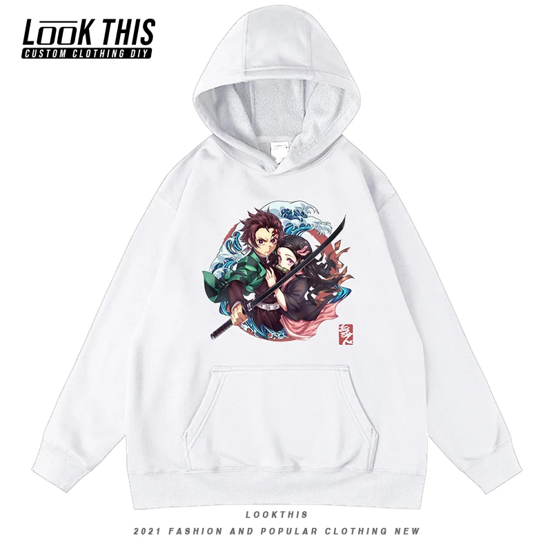 

Harajuku Anime Demon Slayer Kimetsu No Yaiba Printing Mens Sweatshirt Boy Pullover Hoodie Men's Hooded Streetwear Hoodies Tops