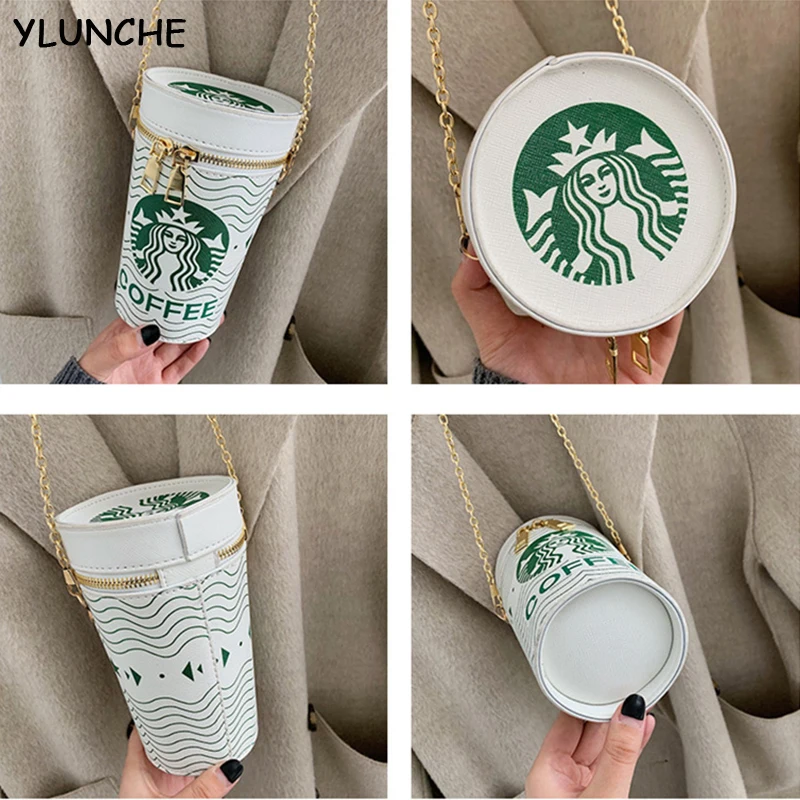 

Net red small bag female 2020 new tide personality creative milk tea cup bucket bag foreign girl chain messenger bag