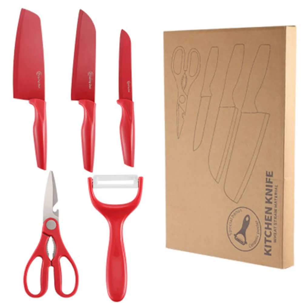 

stainless steel kitchen Knife Chef fruits vegetable Exquisite Multi-purpose cleaver durable scissors Slicing Scraper Gift set