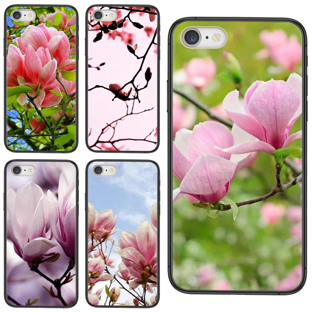 Аксессуары для телефона милый цветок магнолии популярный чехол iPhone 11 12 Mini Pro 5 5S SE