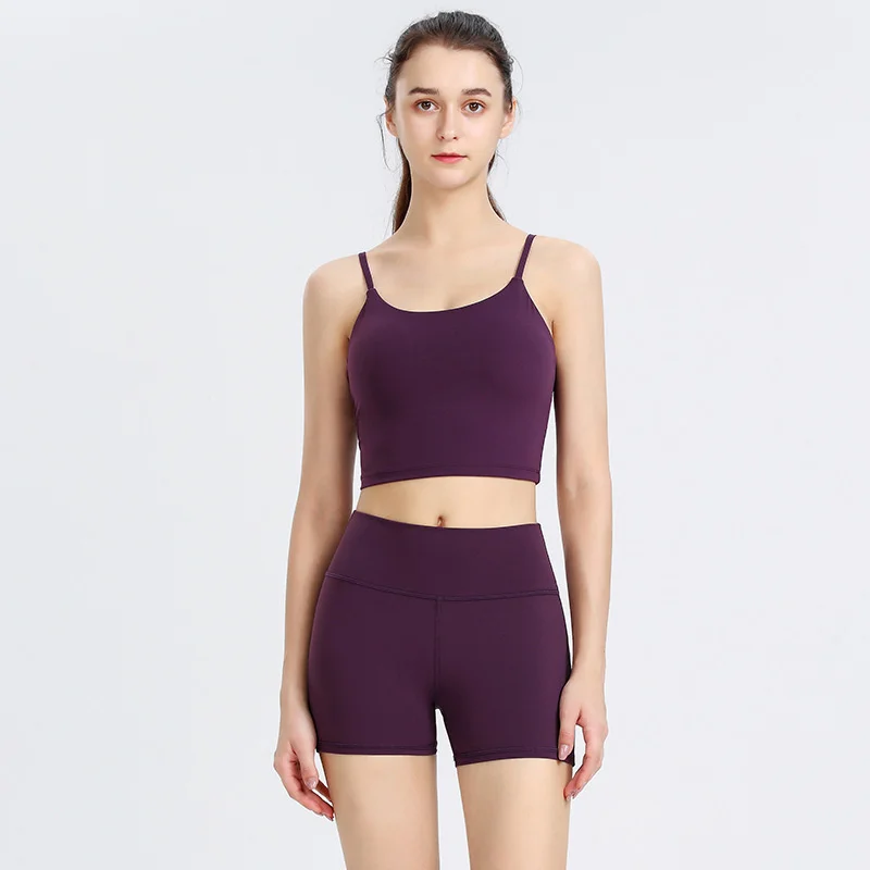 

Summer new yoga suit women's suit Pullover vest sports TIGHT SKINNY shorts running fitness suit two-piece set