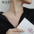 Женское блестящее колье WANTME, из серебра 925 пробы, с подвеской в виде змеи