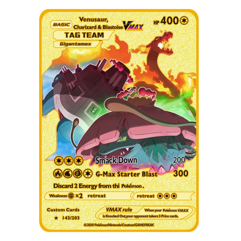 Новинка металлическая карта памяти Pokemon DX золотая ZacianV SnorlaxV EvoliV коллекция