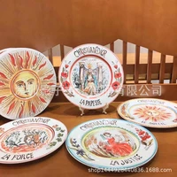 creative ceramic steak plate set combination household hand painted western style dinner plate sun series plate