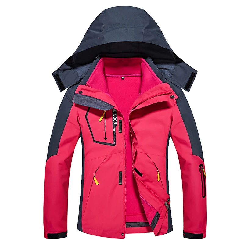 Зимние женские куртки с хлопковой подкладкой из 2 предметов для пешего туризма