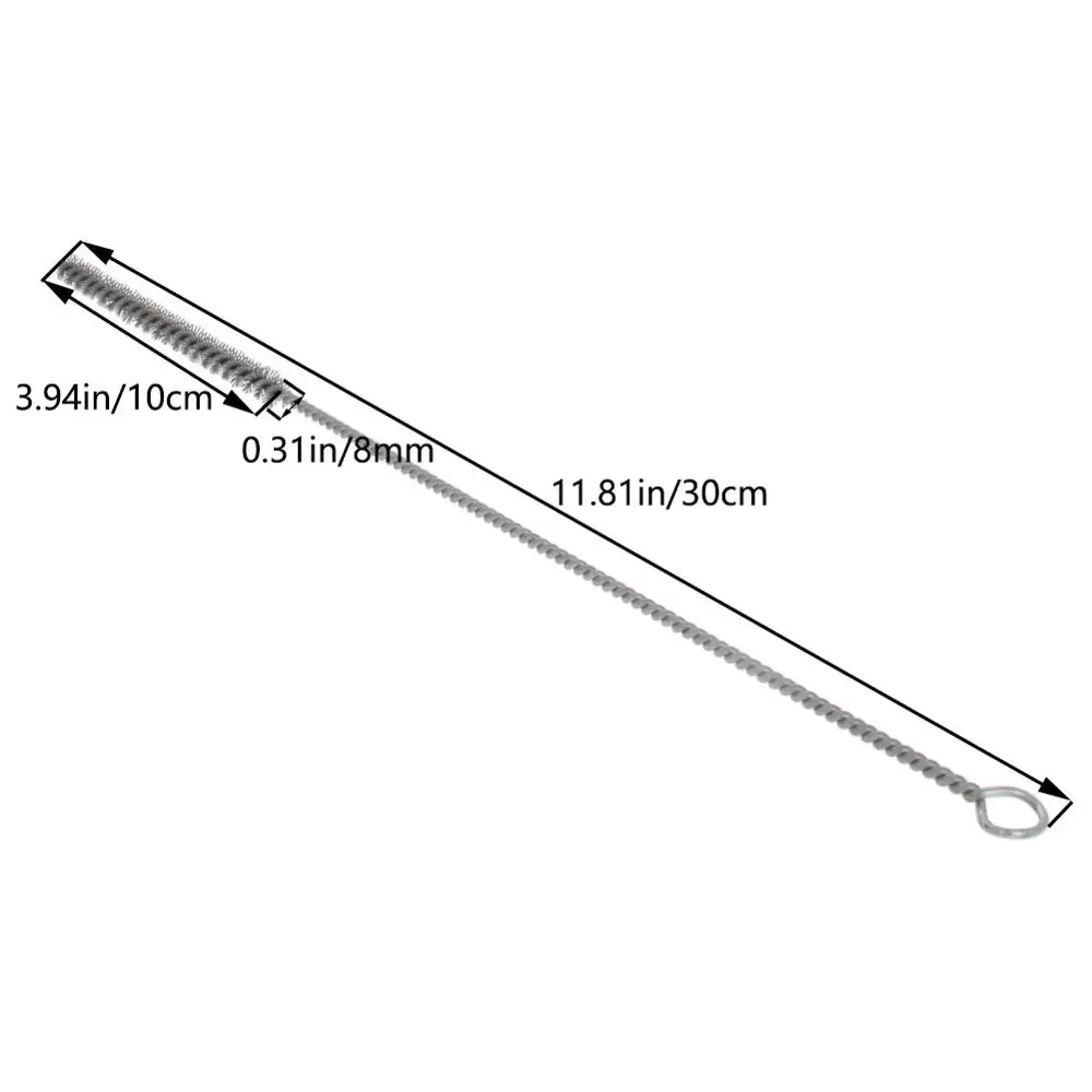 

Utoolmart New 2pcs/5pcs/10pcs 0.8cm Diameter Wire Tube Brush Metal Handle Steel Wire Cleaning Brush 30cm Total Length Hand Tools