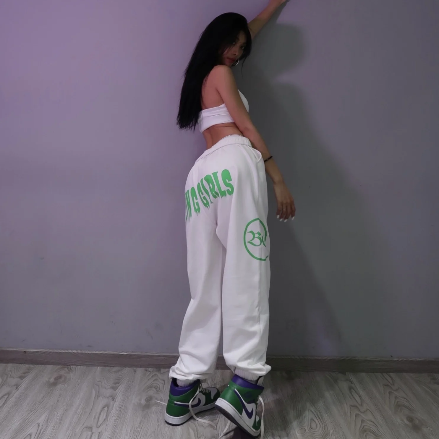 

2021 Baggies Hip-hop High-waist Casual Pants Red Large Size Fried Street Sweat Pants Loose Korean Style Women Bottoms Pants