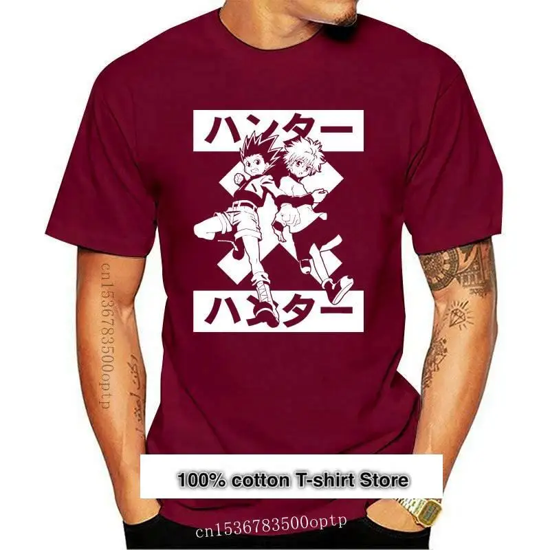 

Camiseta de Hunter x Hunter para hombre, camiseta negra de Hanta HxH