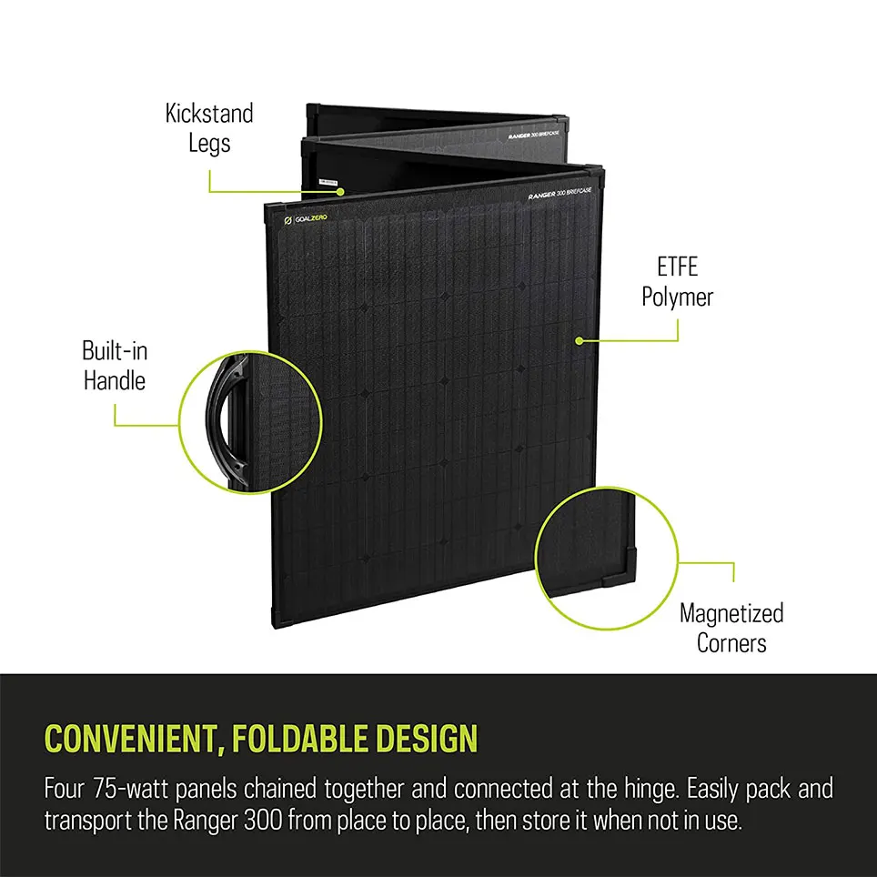 

300 briefcase solar panel, portable 75 Watt Solar panel, flexible solar panel