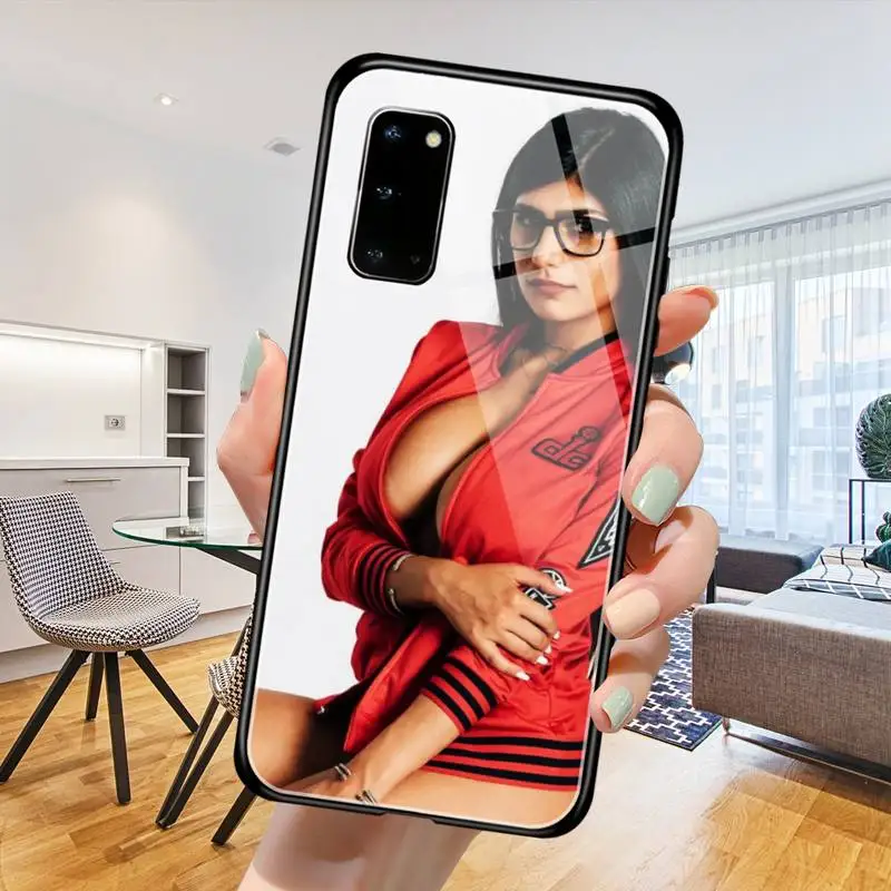 Чехлы для телефонов Sexy beauty girl mia khalifa из закаленного стекла Samsung S20 Plus S7 S8 S9 S10E Note 8 9 10