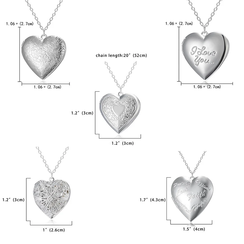 

Heart Shaped Album Box Pendant Necklace Open Photo Frame Box Customize Photo IndividuationLocket Necklace Valentine Gifts